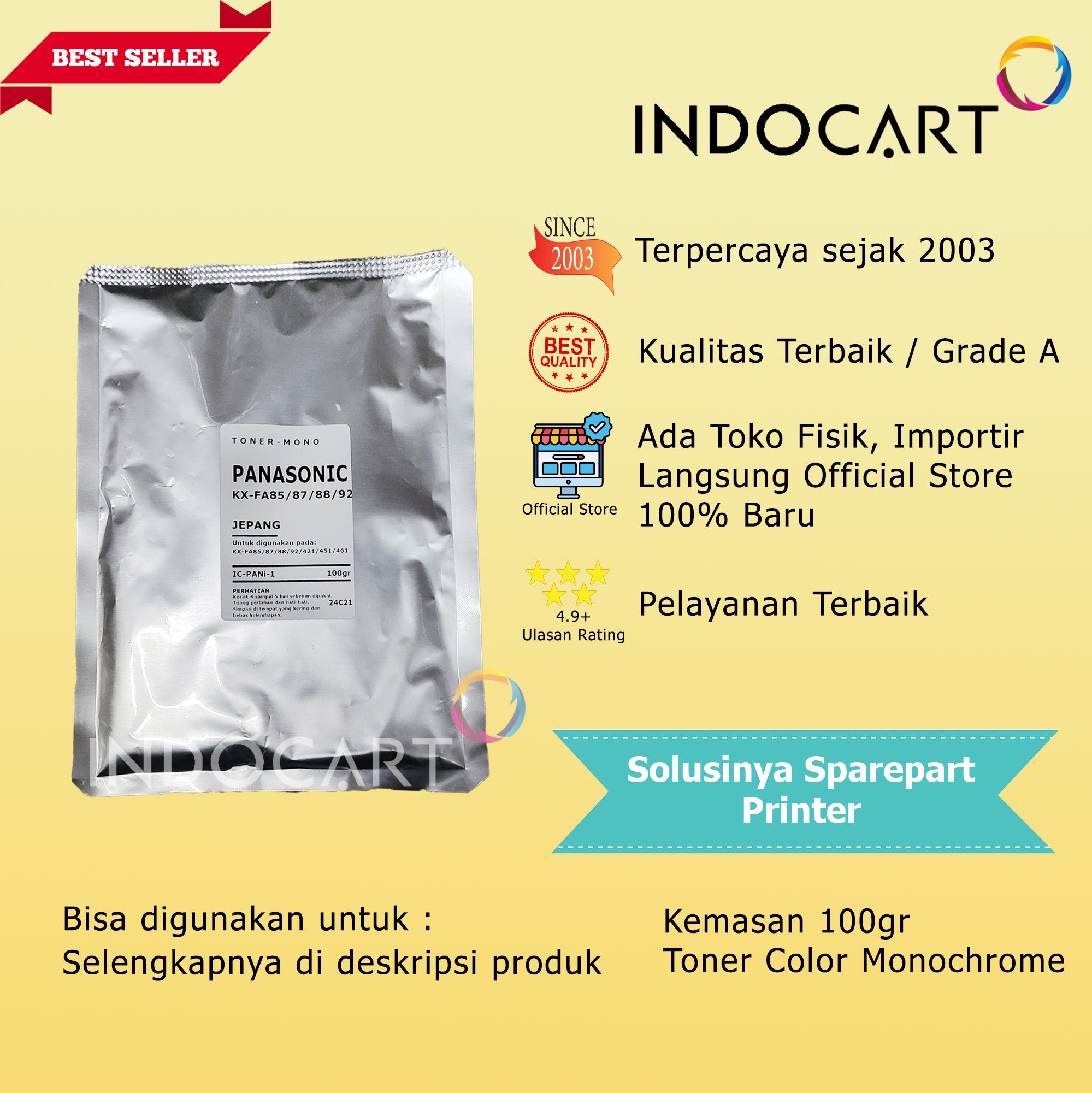 Serbuk Toner Jepang KX-FAT92E FAT409E FAT411E-KX MB 262 772 1900 2000 2001 2010