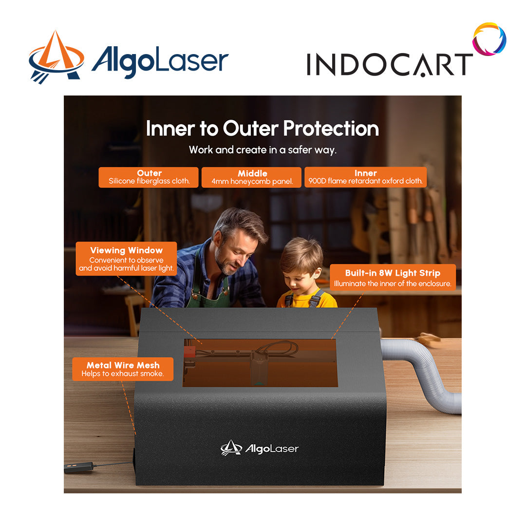 Laser Engraver/Cutter Parts AlgoLaser Smart Enclosure 1.0 Foldable and Smoke Proof