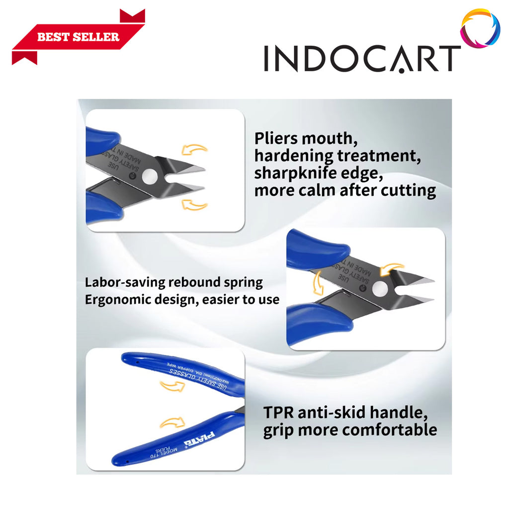 3D Printer Tools Compatible Mini Plier/Tang Potong Diagonal Cut-PLATO 170 Blue