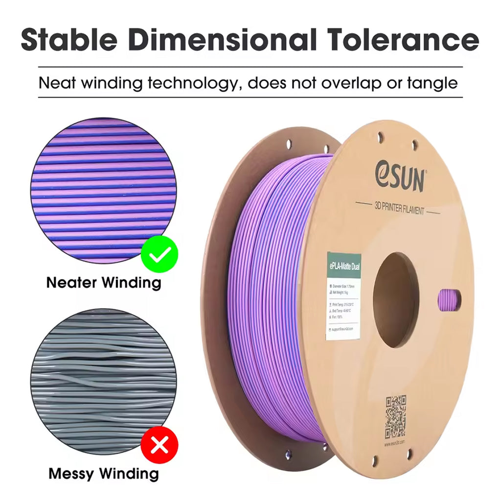 3D Printer Filament eSUN ePLA Matte Dual Color Matte Filament 1.75mm 1Kg