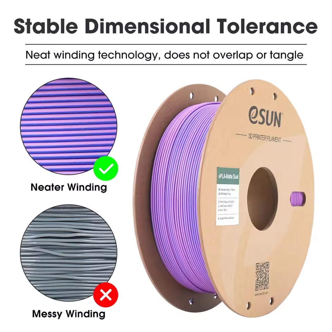 3D Printer Filament eSUN ePLA Matte Dual Color Matte Filament 1.75mm 1Kg