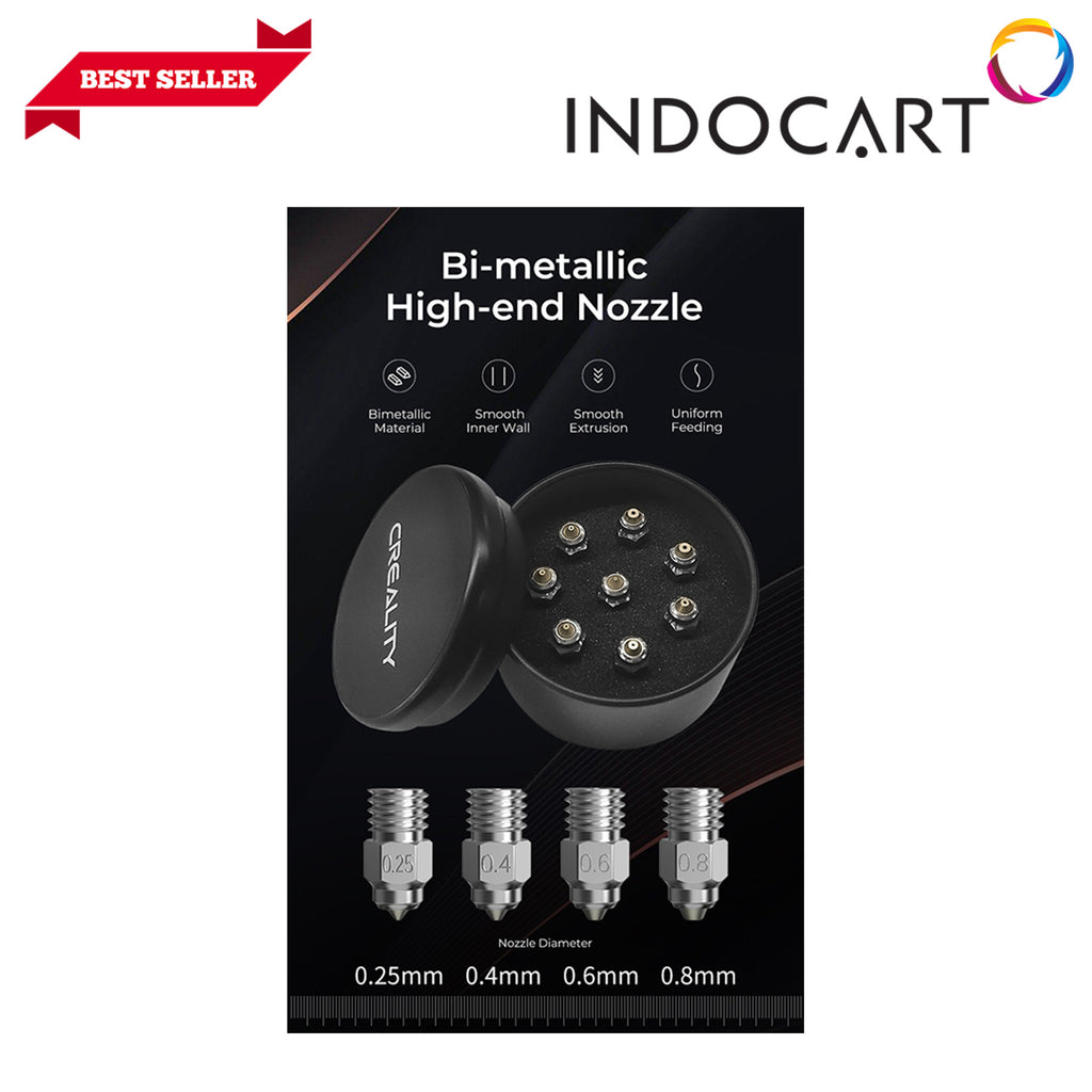 3D Printer Parts Creality OEM Nozzle Kit MK8 High End Bi Metallic 8Pcs Pack 0.25 0.4 0.6 0.8