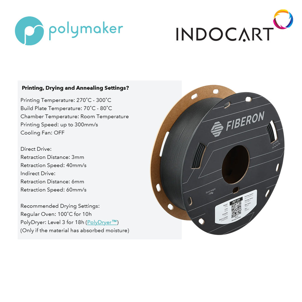 3D Printer Filament PolyMaker Fiberon PET-CF17 Carbon Fiber Reinforced PET Filament 1.75mm 500gr