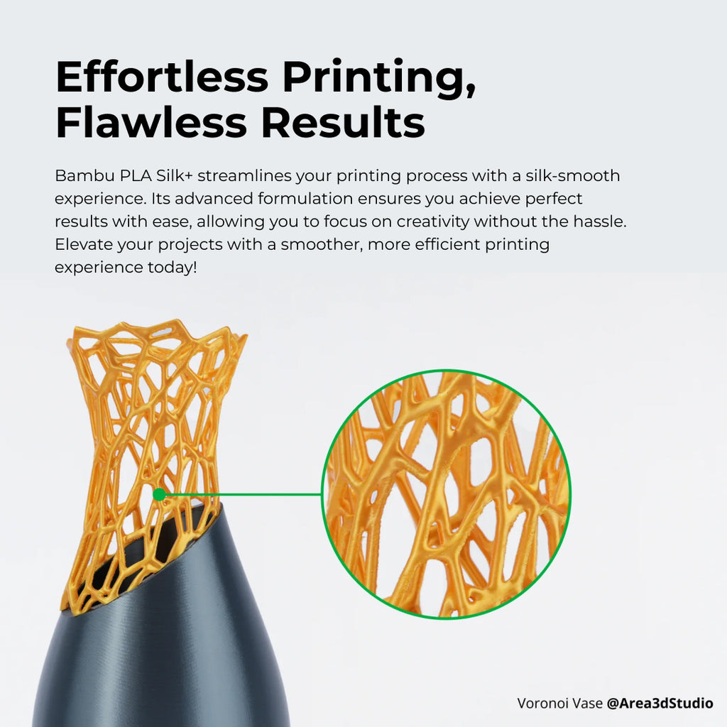 3D Printer Filament BambuLab PLA Silk Plus Shiny and Smooth Finish Filament 1.75mm-1Kg