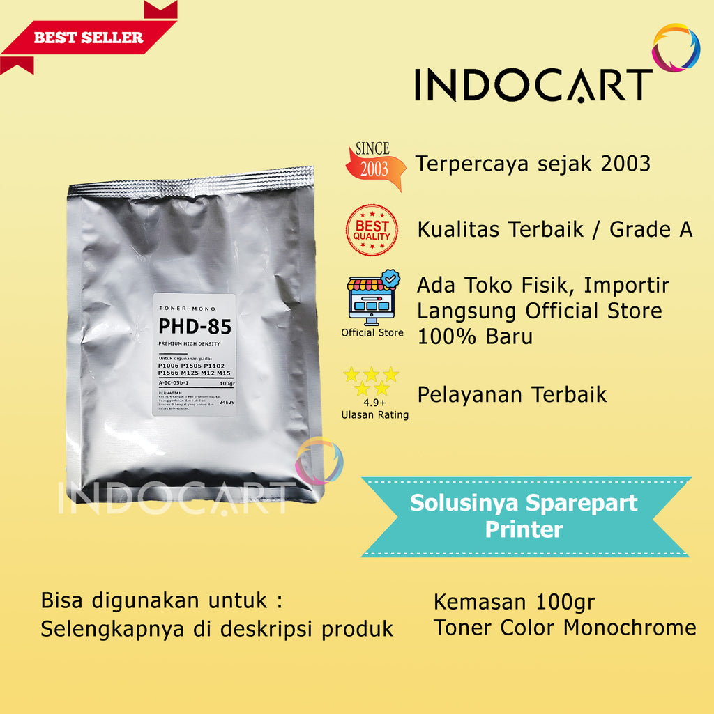 Serbuk Toner PHD CB435A 35A CB436A 36A-HP P1005 P1006 P1505 M1120 M1522-100gr