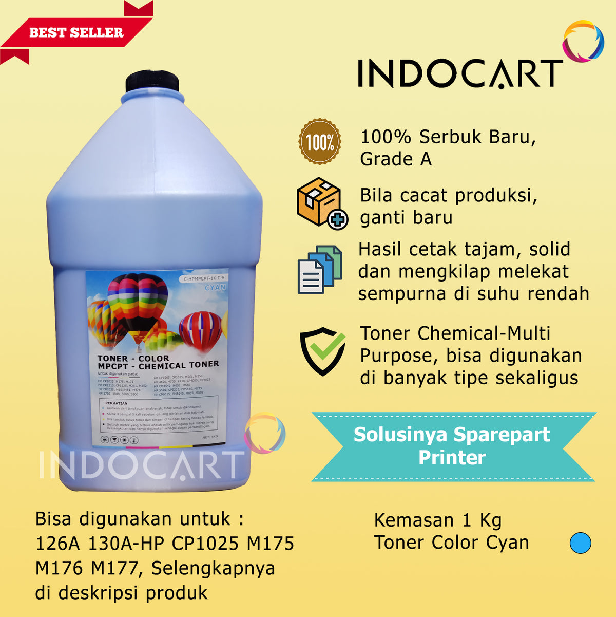 Serbuk Toner Warna MPCPT CRG 307 316 318 322-Canon LBP 5000 5050 5100 7200 7680 9100 (300gr-1kg)