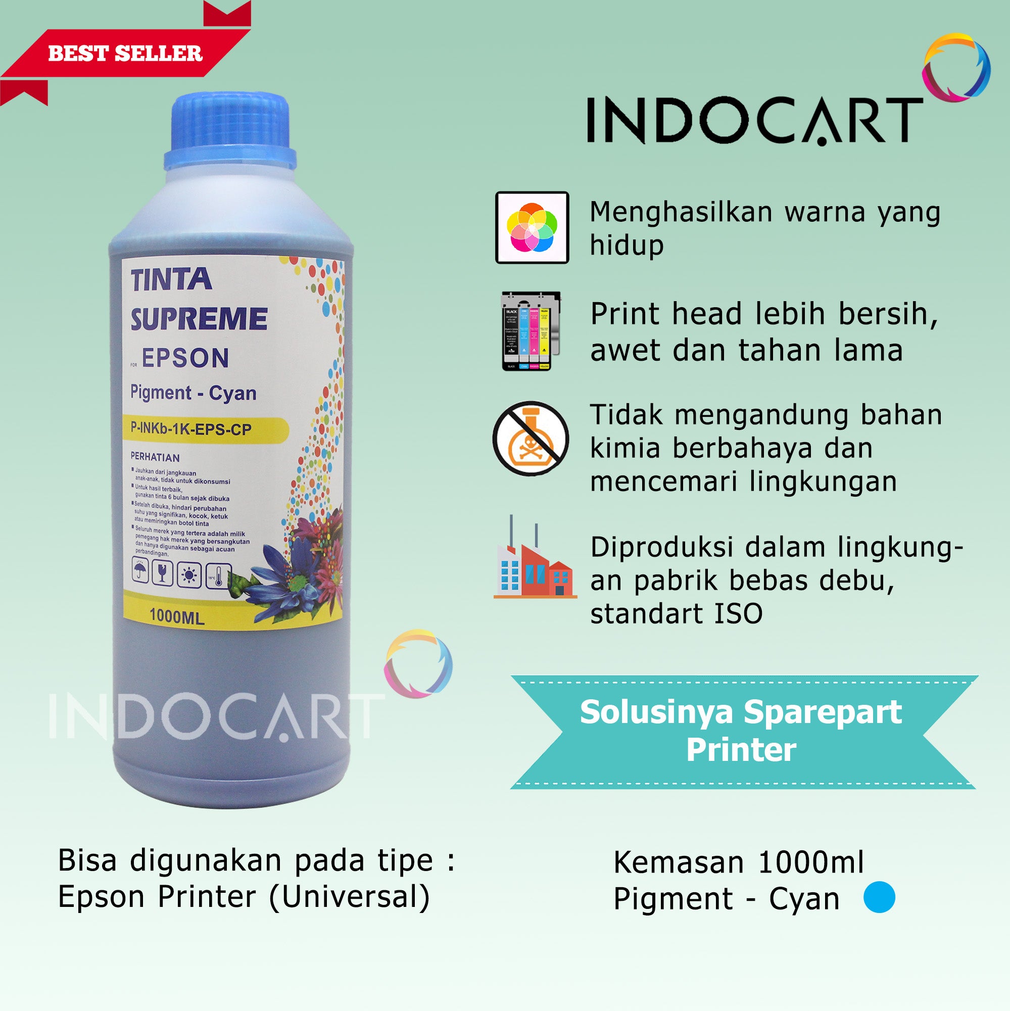 IndoCart Tinta Refill Printer Epson-Pigment Ink-1kg