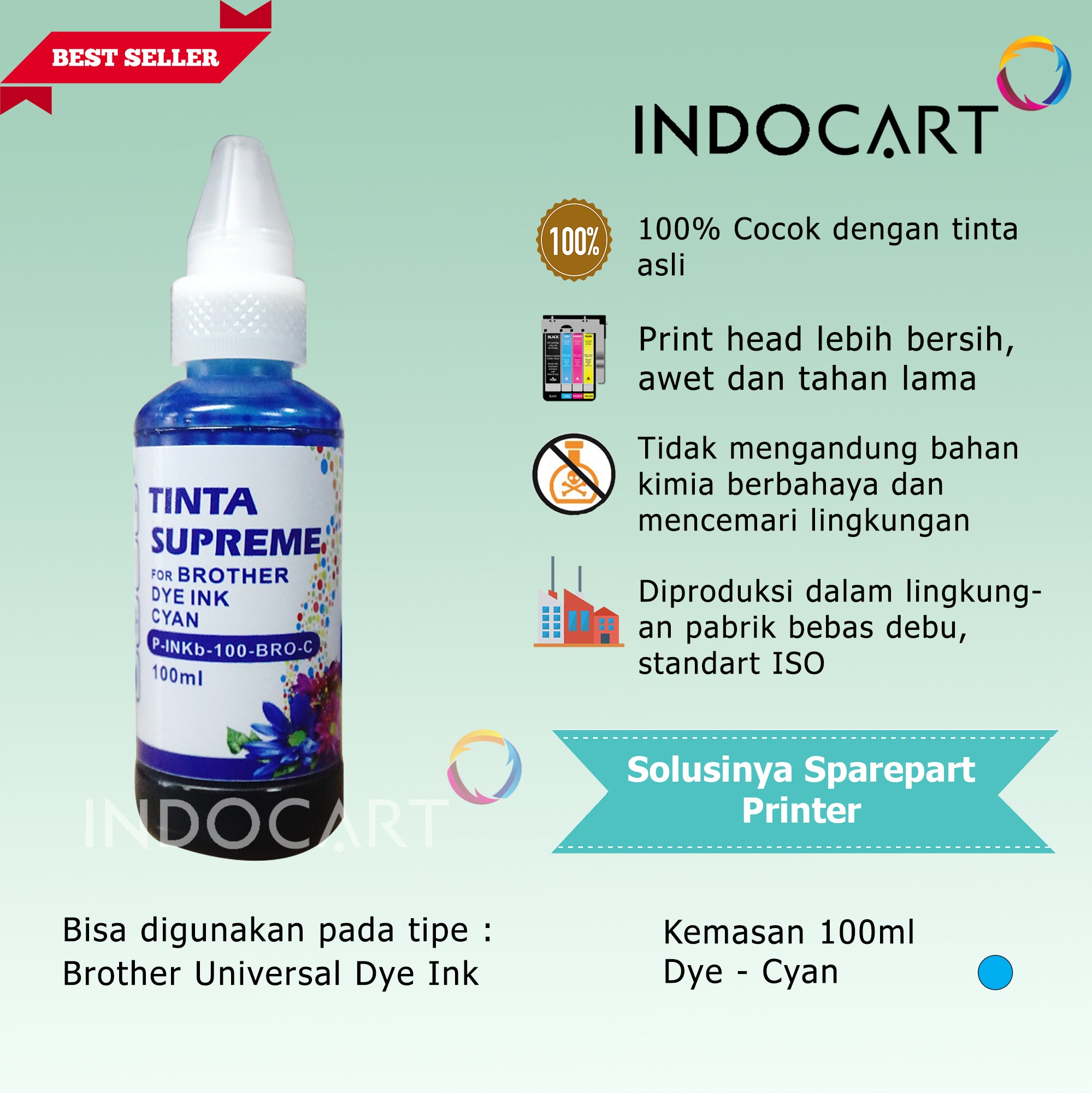 Tinta Refill Printer Brother-100ml Supreme-Dye Color