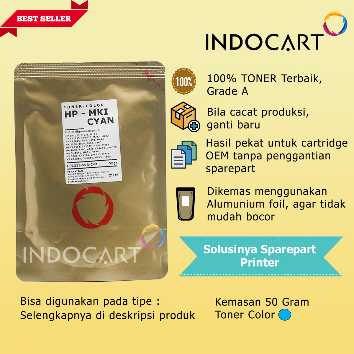 Serbuk Toner Warna Mitsubishi-647A 648A 649X-HP CP4020 CP4025 CP4520 CP4525 (35gr-170gr)