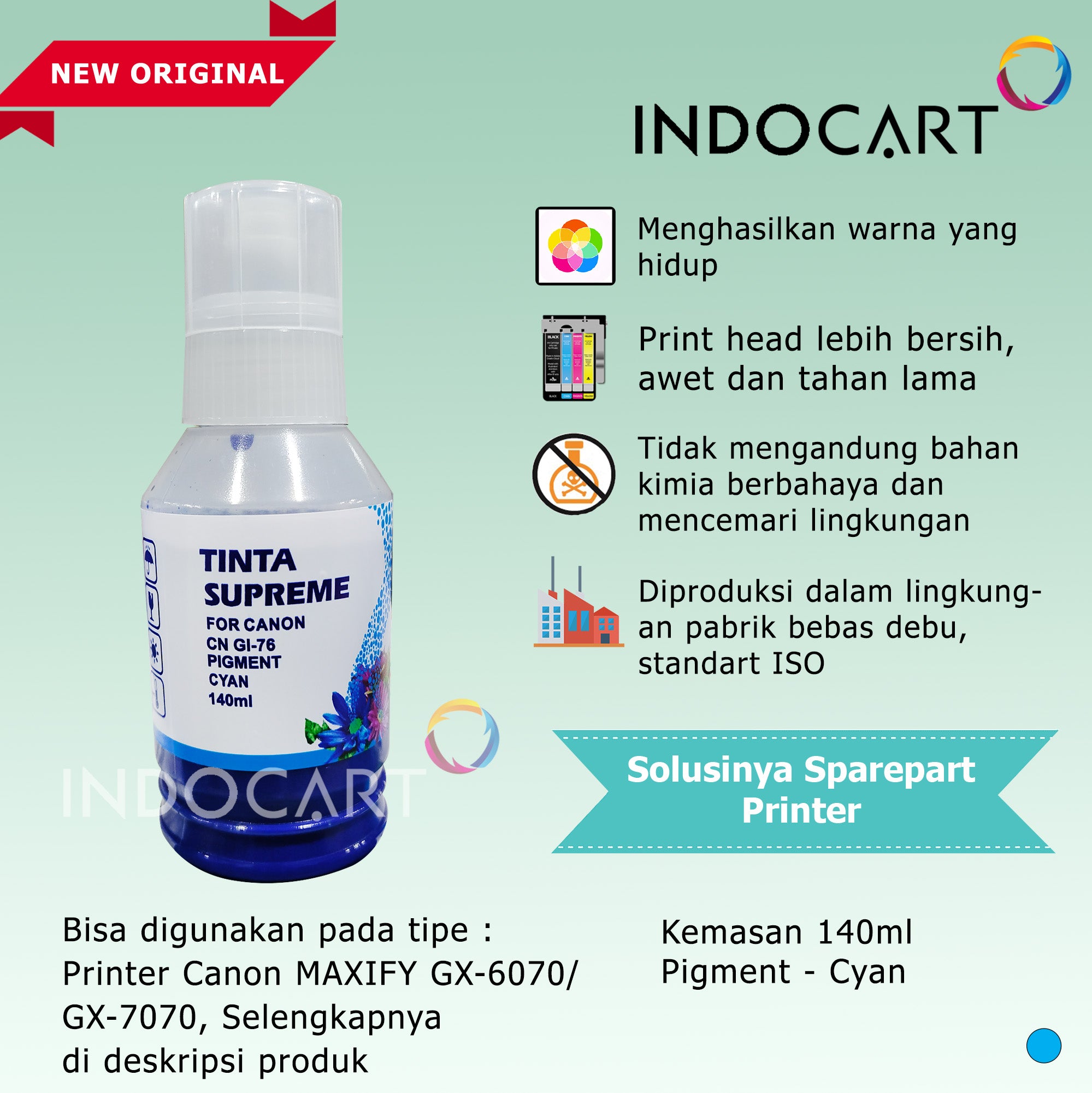 Tinta Supreme Canon GI-76 GI76 Compatible Pigment Ink-Canon GX6070 GX7070-140ml