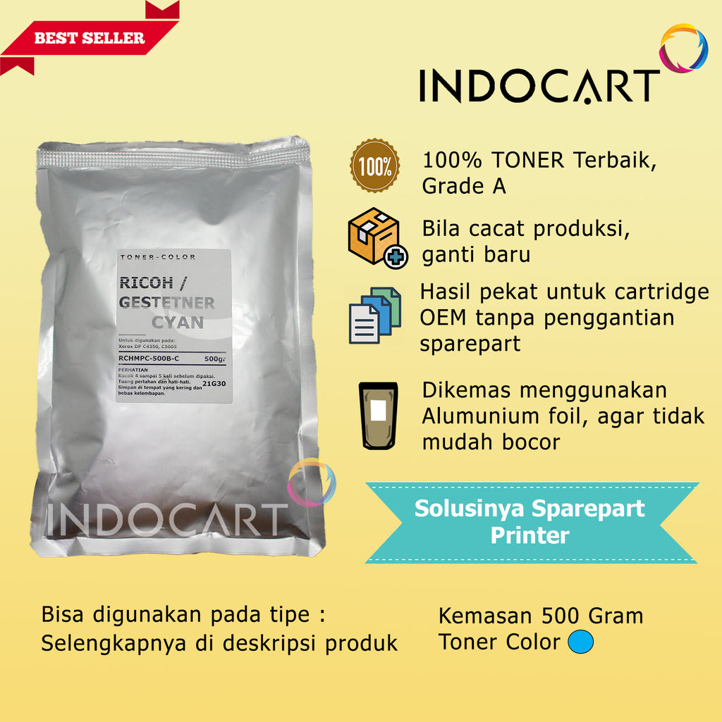 Serbuk Toner Warna Jepang-Ricoh Aficio Gestetner MPC 2030 2050 2550 4000 4501 5000 5501-500gr