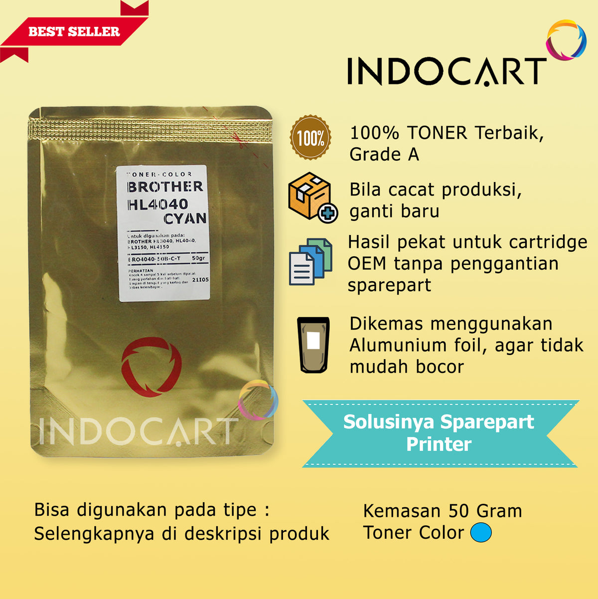 Serbuk Toner Warna Jepang TN-351 TN-359 TN-451 TN-459-HL L8250 L8350 MFC L8850 L8690 (50gr-150gr)