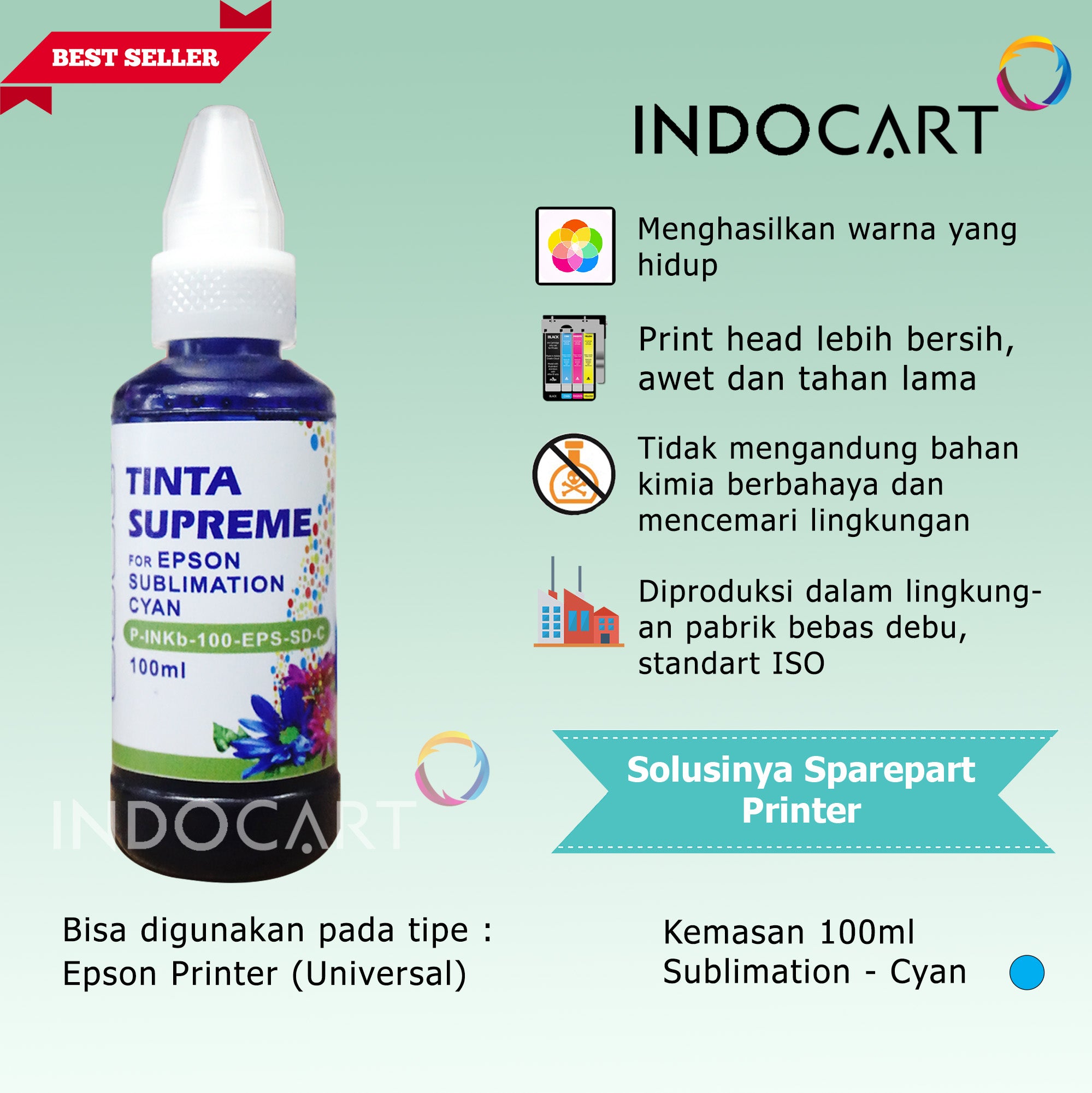 IndoCart Tinta Refill Printer Epson-Sublim Sublimation Ink-100ml