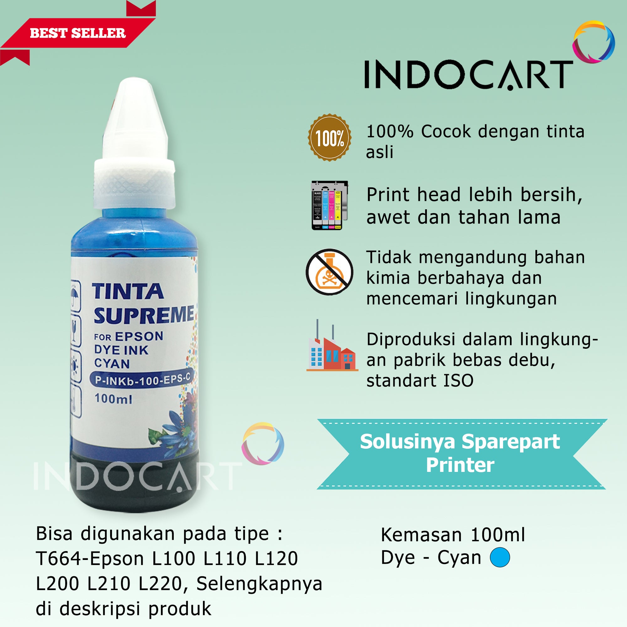 Tinta Refill Printer Epson-100ml-Supreme-Dye Color