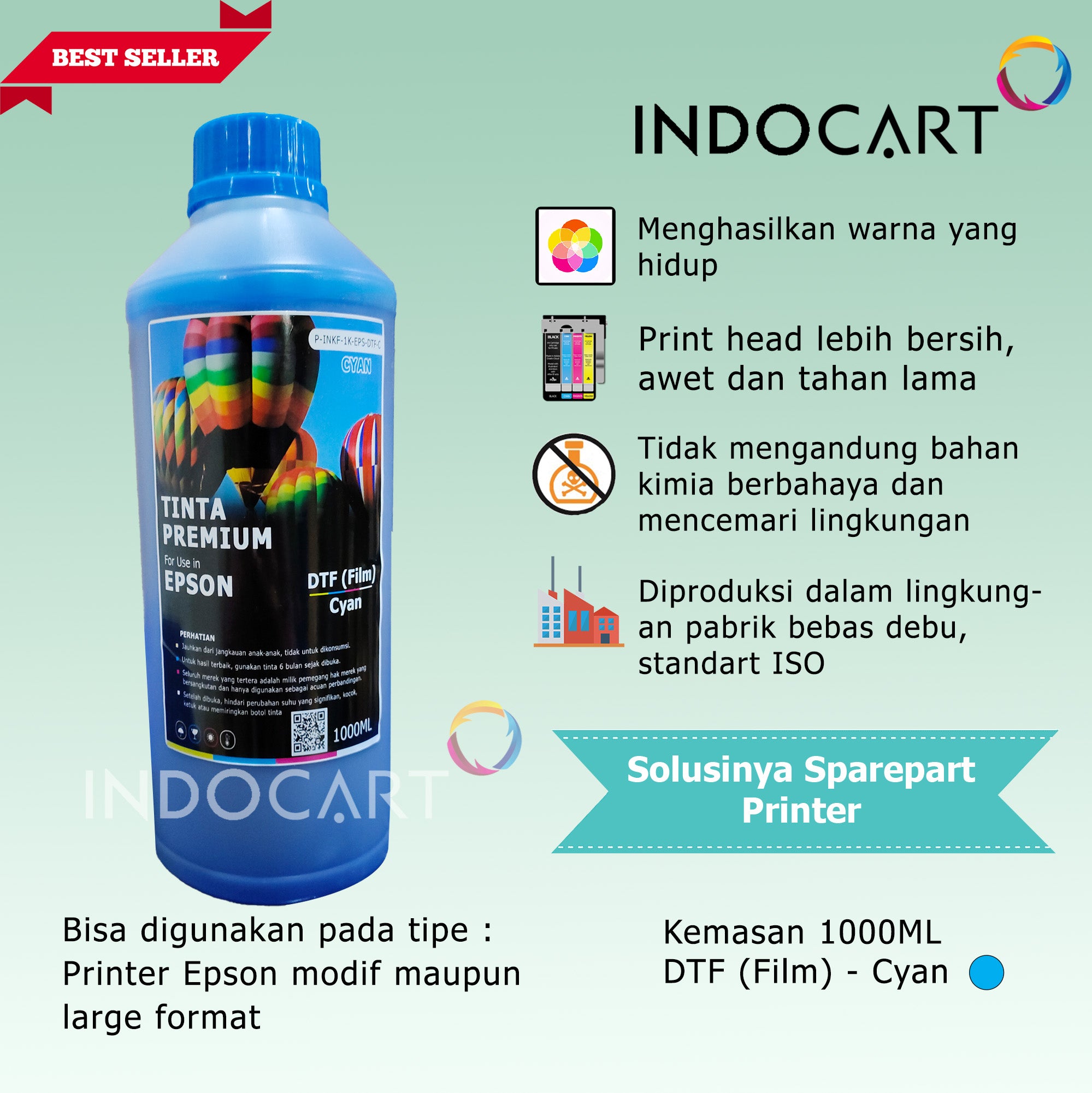 IndoCart Tinta Premium Epson Tinta DTF Digital Transfer Film-1kg