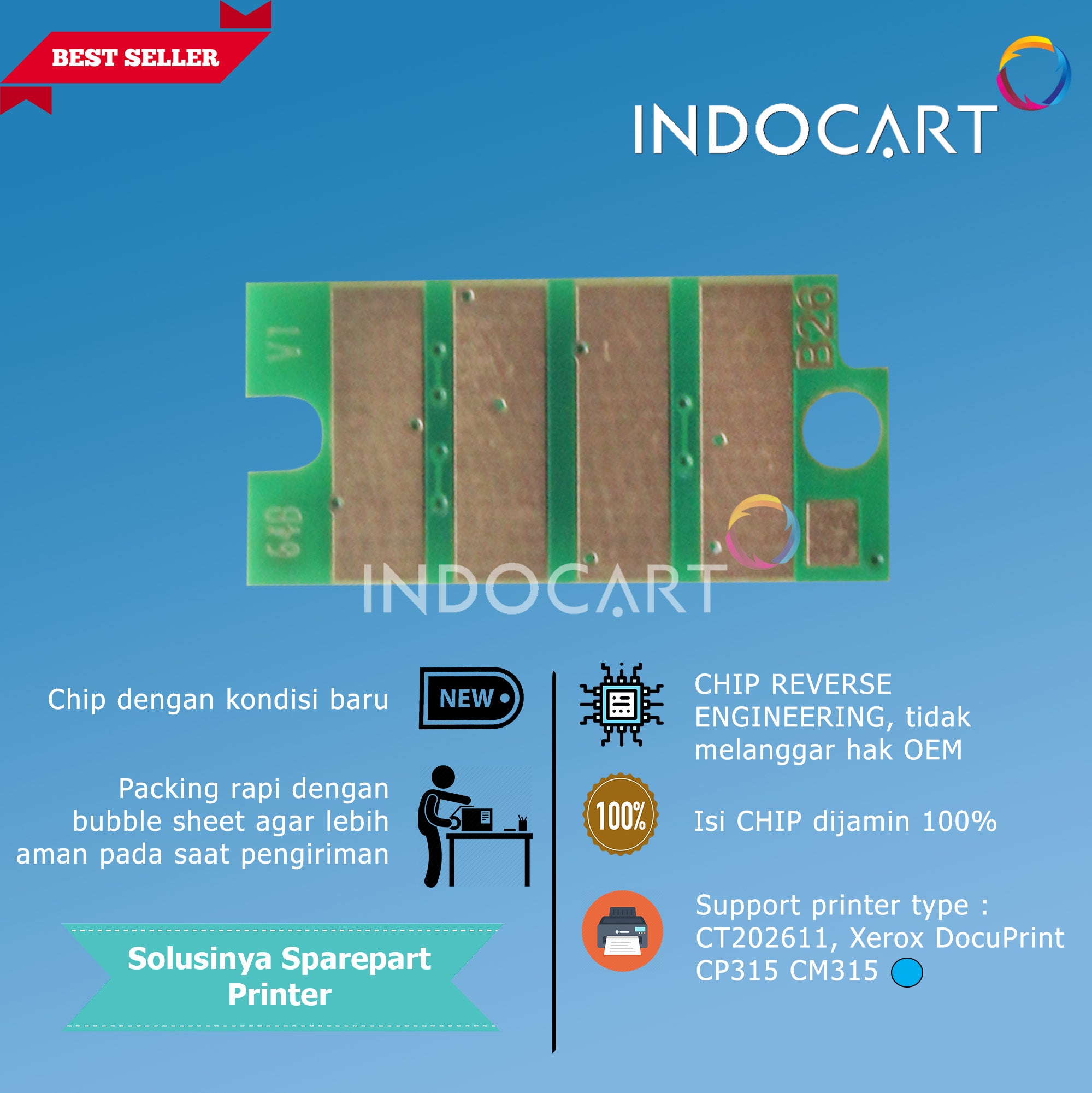 Chip CT202610 CT202611 CT202612 CT202613-Xerox DocuPrint CP315 CM315-6K-Toner