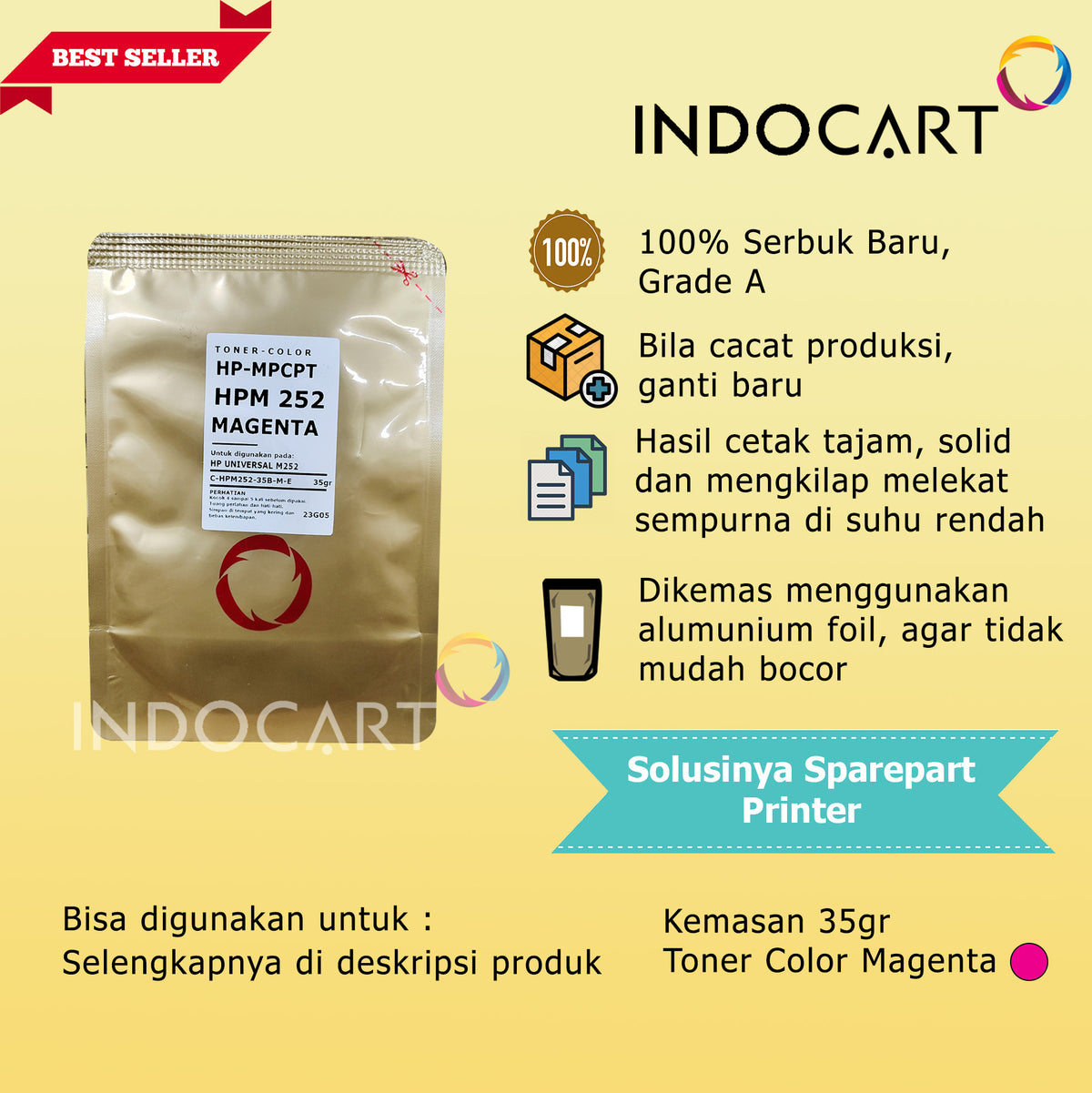 Serbuk Toner Warna MPCPT M252-215A W2310A W2311A W2312A W2313A HP CLJ M155 MFP M182 M183-35gr