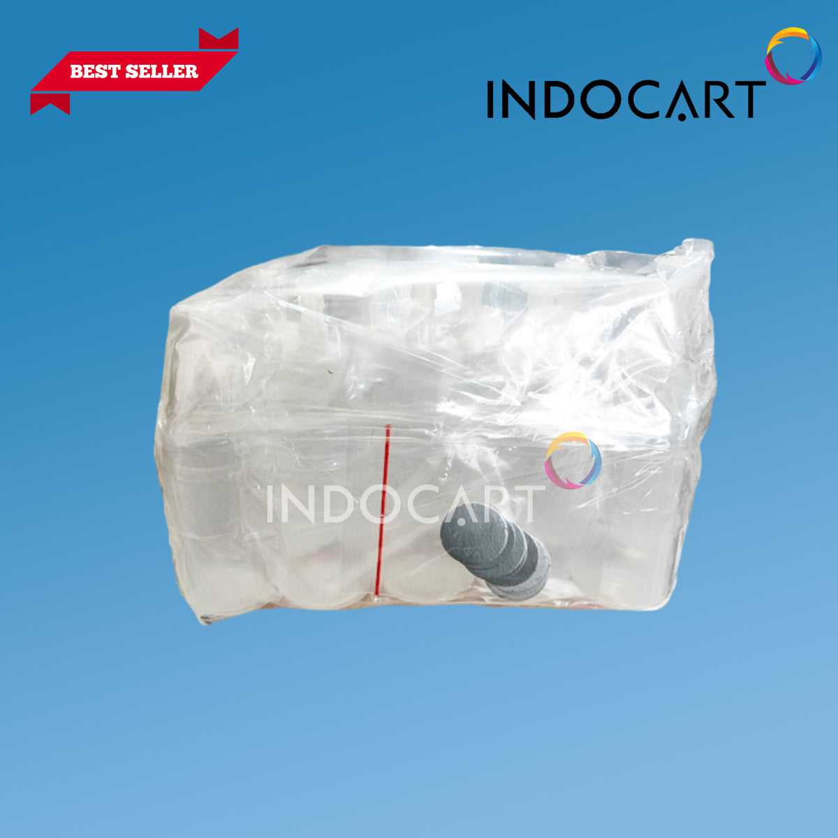 Botol Bulat 70ml Semi Transparant (HDPE) Plus Tutup Kerucut-Epson T664 T673-10Pcs