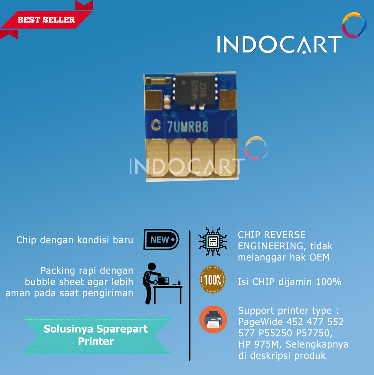 Auto Reset Chip Tinta HP 975-HP PageWide 352 377 452 477 552 577 P55250 P57750