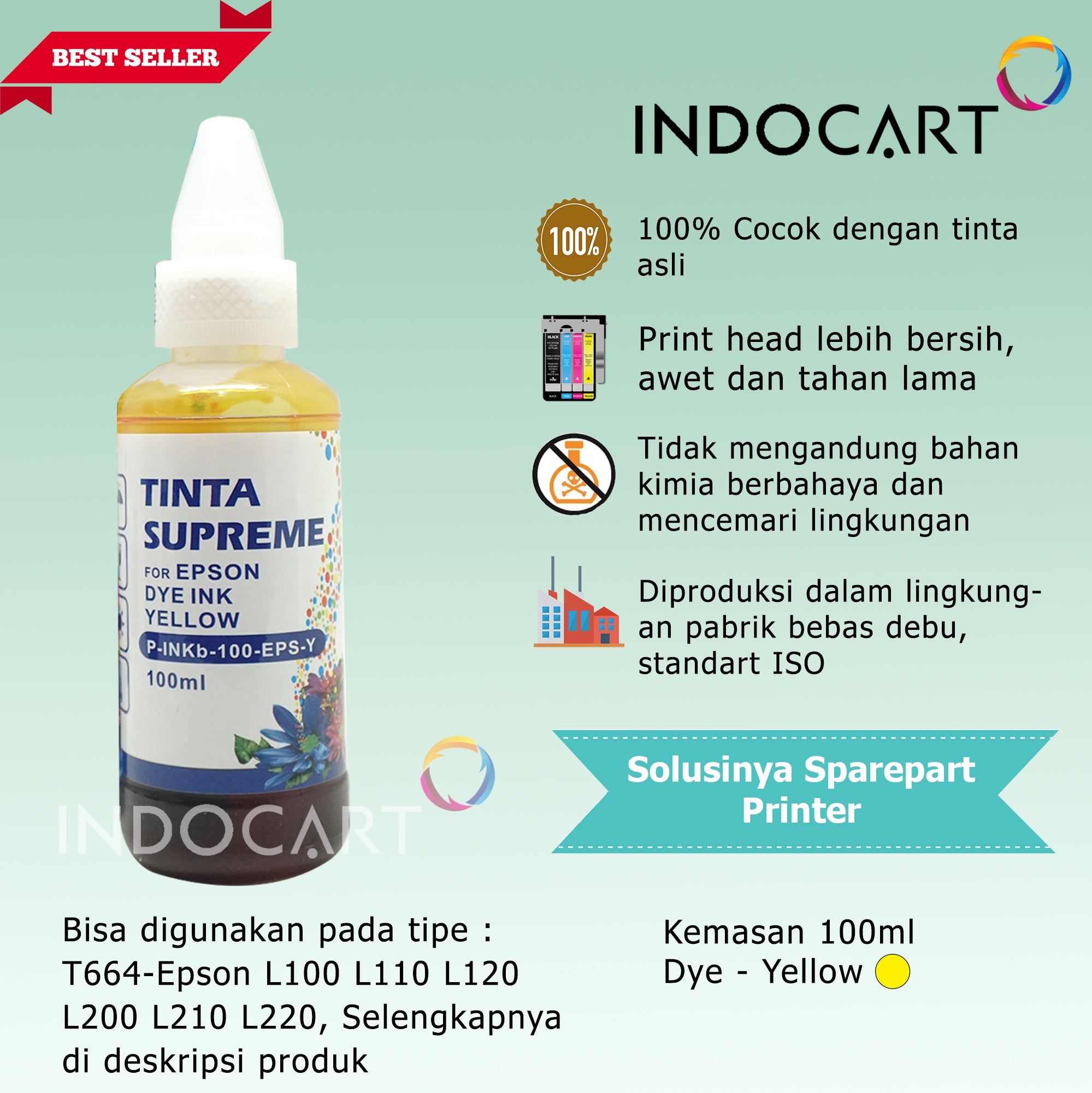 Tinta Refill Printer Epson-100ml-Supreme-Dye Color