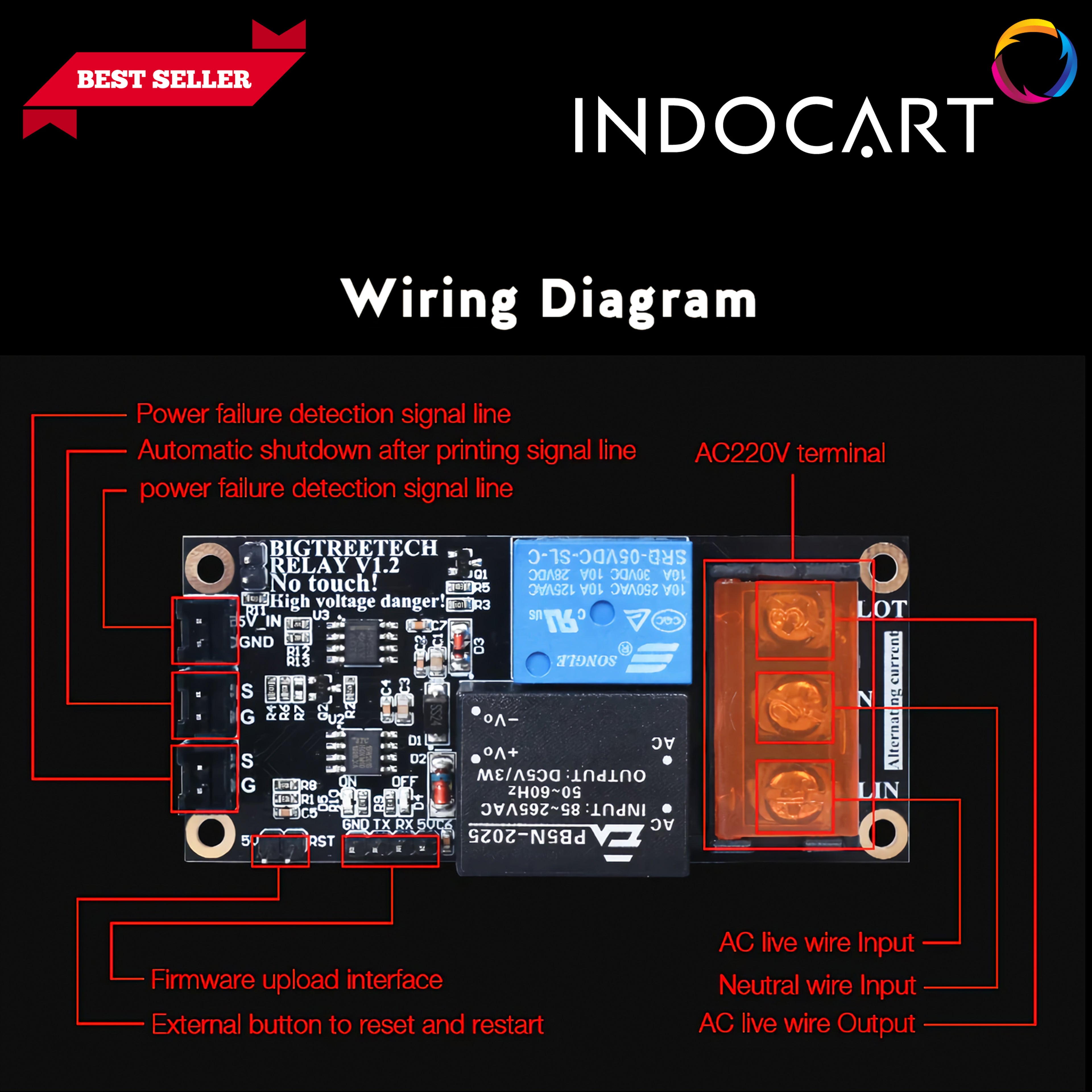 3D Printer Parts BigTreeTech Relay V1.2 Automatic Shutdown Module