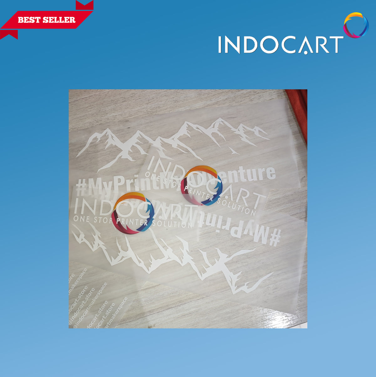 Transfer PET Film DTF Direct Transfer Film PRO 100um Double Side 30cmx1m-5 Lembar