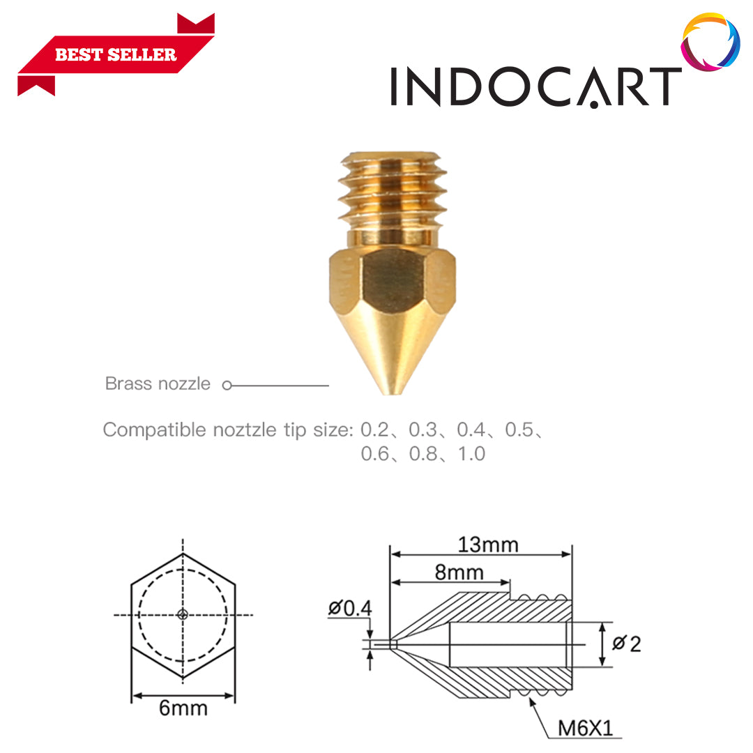 3D Printer Parts Creality OEM Brass Nozzle D6 Package 24Pcs