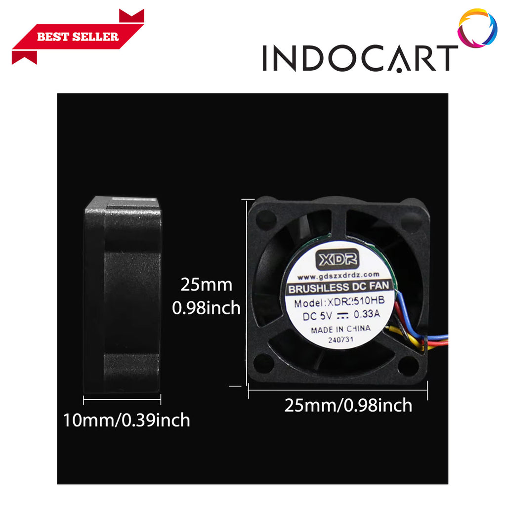 3D Printer Parts BambuLab Compatible Mini Fan 5V 18000 rpm/min 2510 Hot End Cooling for BambuLab P1/X1 Series