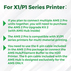 3D Printer Parts BambuLab AMS 2 Pro Upgrade Kit 4-Pin Bus Cable/ Switching Adapter/ Filament Buffer/PTFE Tube Coupler