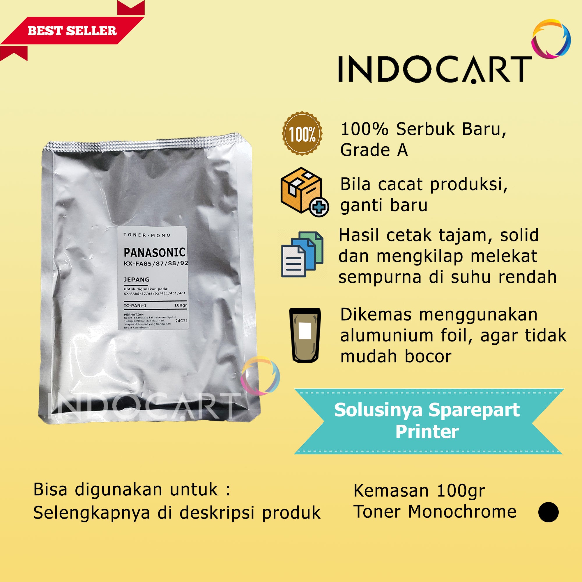 Serbuk Toner Jepang KX-FAT92E FAT409E FAT411E-KX MB 262 772 1900 2000 2001 2010