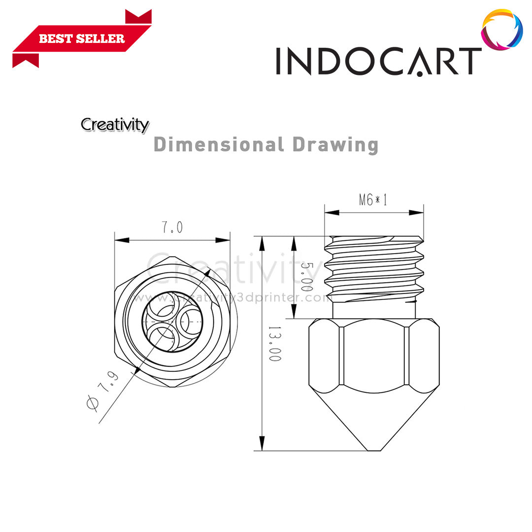 3D Printer Parts Creality Compatible Hardened Steel CHT High Flow Nozzle MK8 Creality Ender 3
