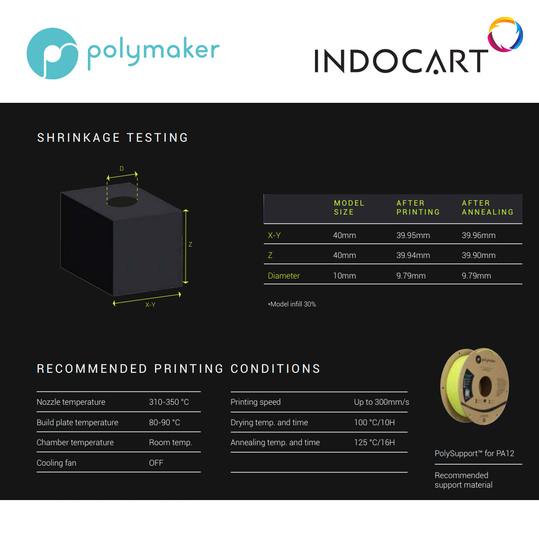 3D Printer Filament PolyMaker Fiberon PPS-CF10 Carbon Fiber PPS/Polyphenylene Sulfide Filament 1.75mm 500gr