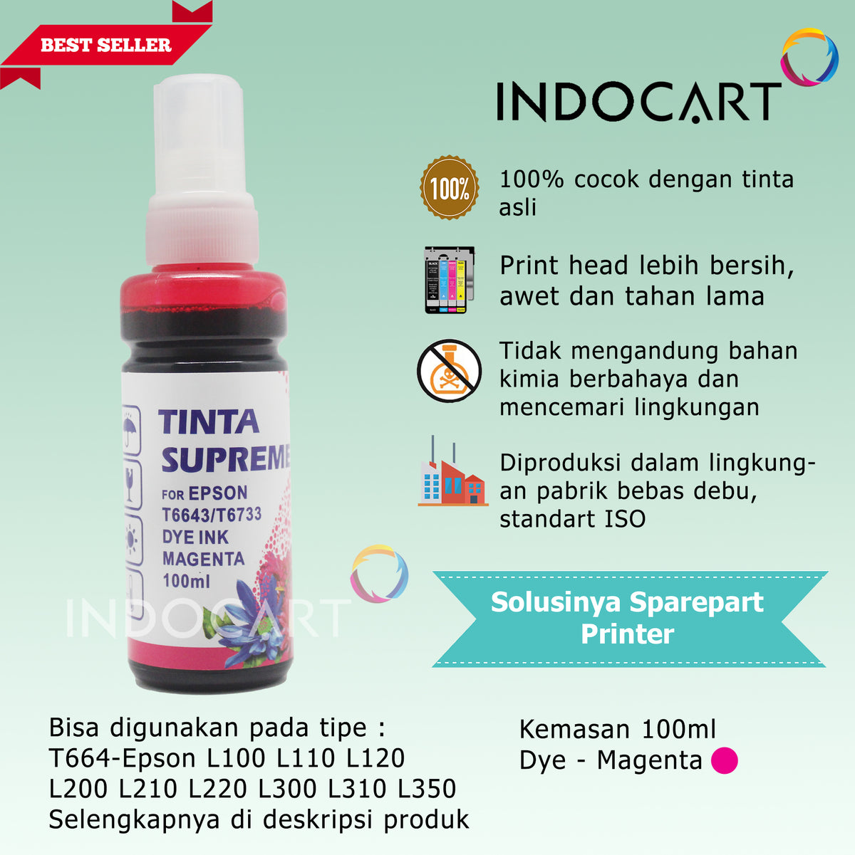 Tinta Refill Printer Epson - 100ml - Supreme - Dye Color