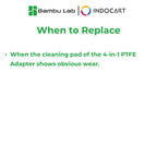 3D Printer Parts BambuLab 4 in 1 PTFE Adapter Filament II Cleaning Pad BambuLab H2S/H2D/X1/P1/A1 Series