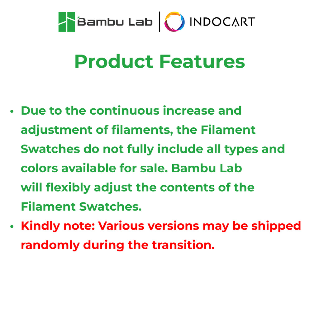 3D Printer Parts BambuLab Bambu Filament Swatches For Color Selection Fillament