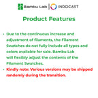 3D Printer Parts BambuLab Bambu Filament Swatches For Color Selection Fillament