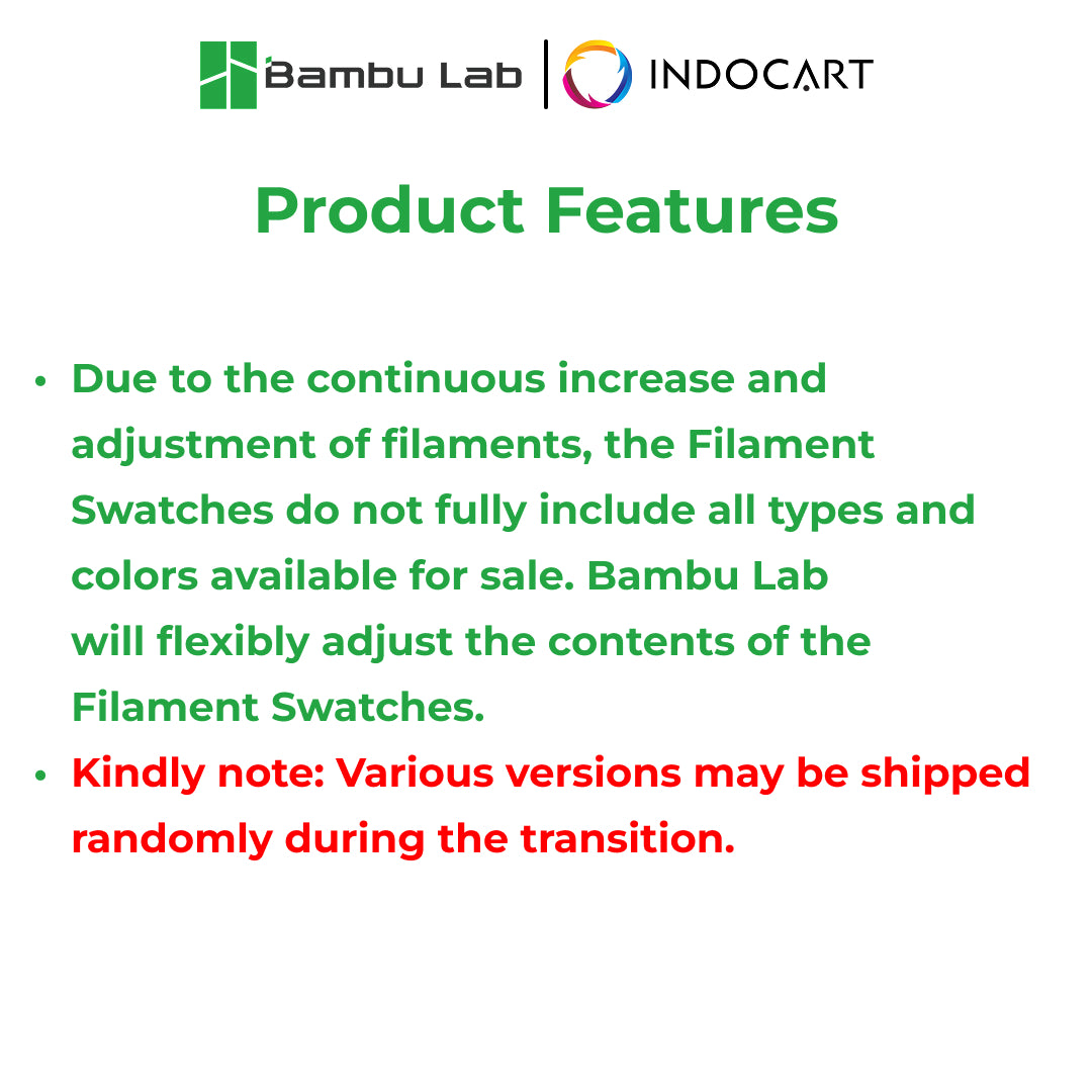 3D Printer Parts BambuLab Bambu Filament Swatches For Color Selection Fillament