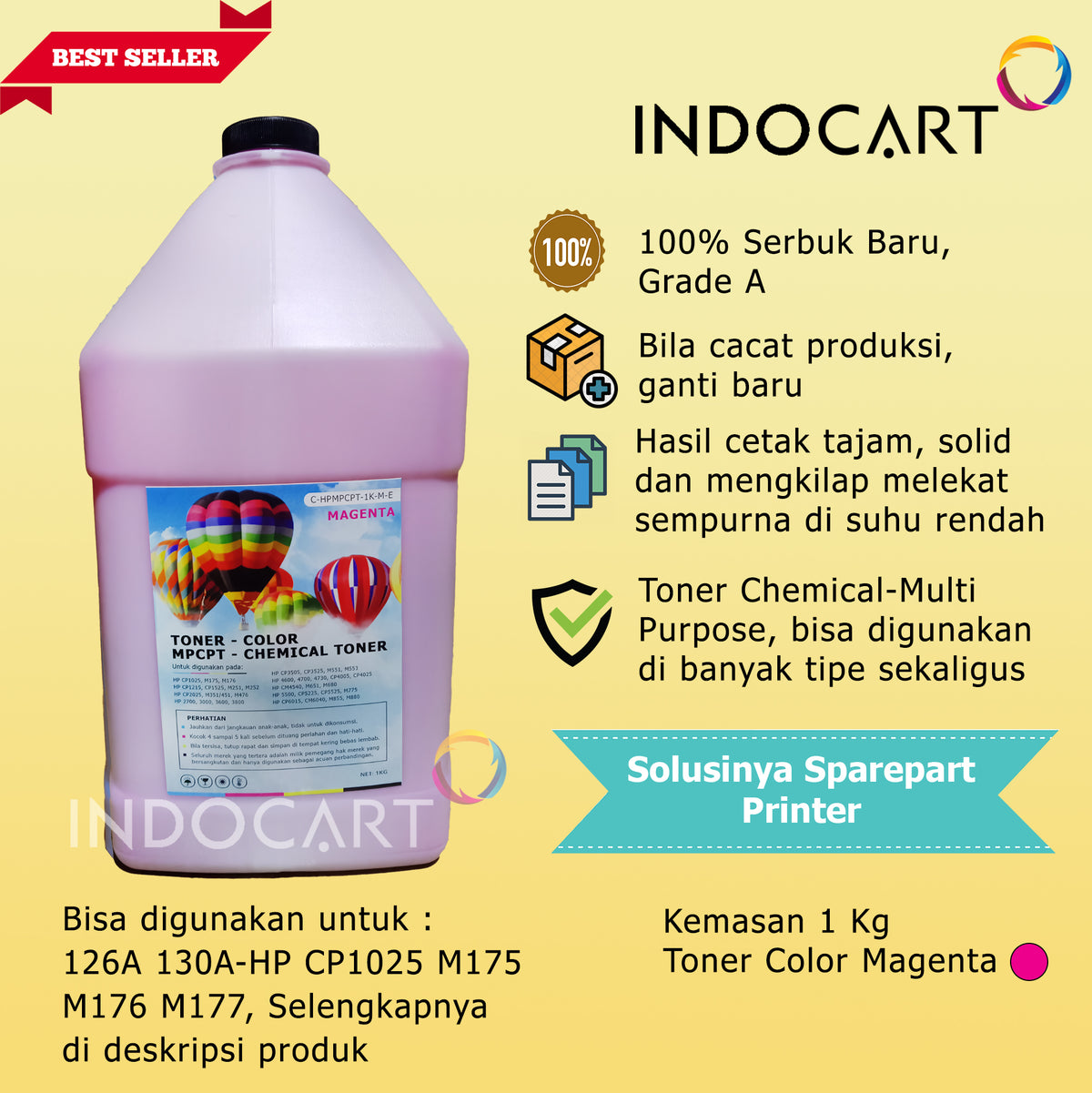 Serbuk Toner Warna MPCPT CRG 307 316 318 322-Canon LBP 5000 5050 5100 7200 7680 9100 (300gr-1kg)