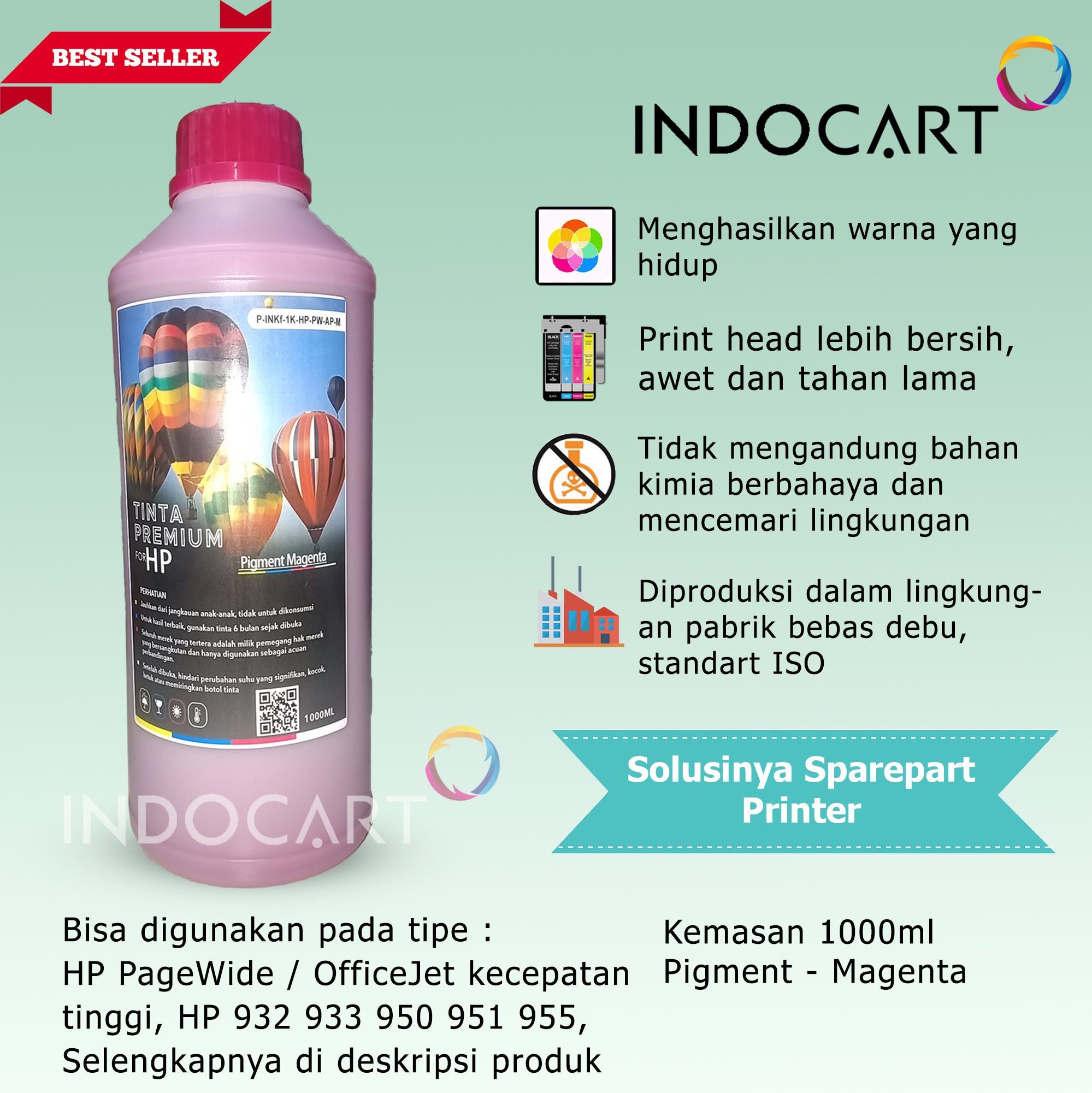 IndoCart Tinta HP OfficeJet 932 933 950 951 955-Pigment-1kg