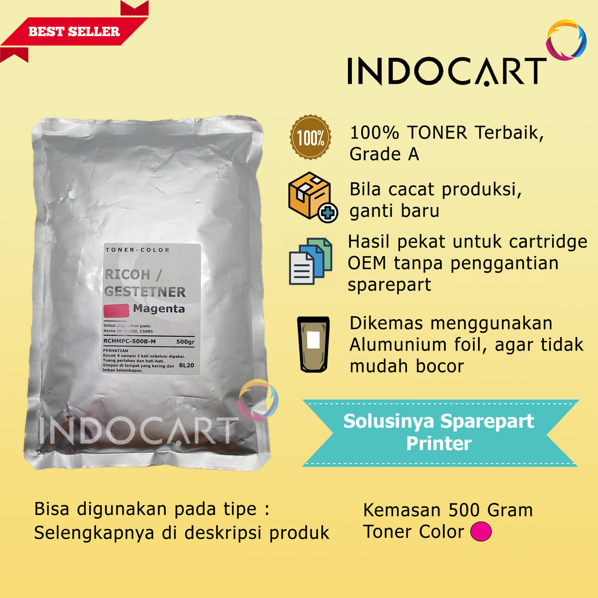 Serbuk Toner Warna-Ricoh Aficio Gestetner MPC 4000 4501 5000 5501