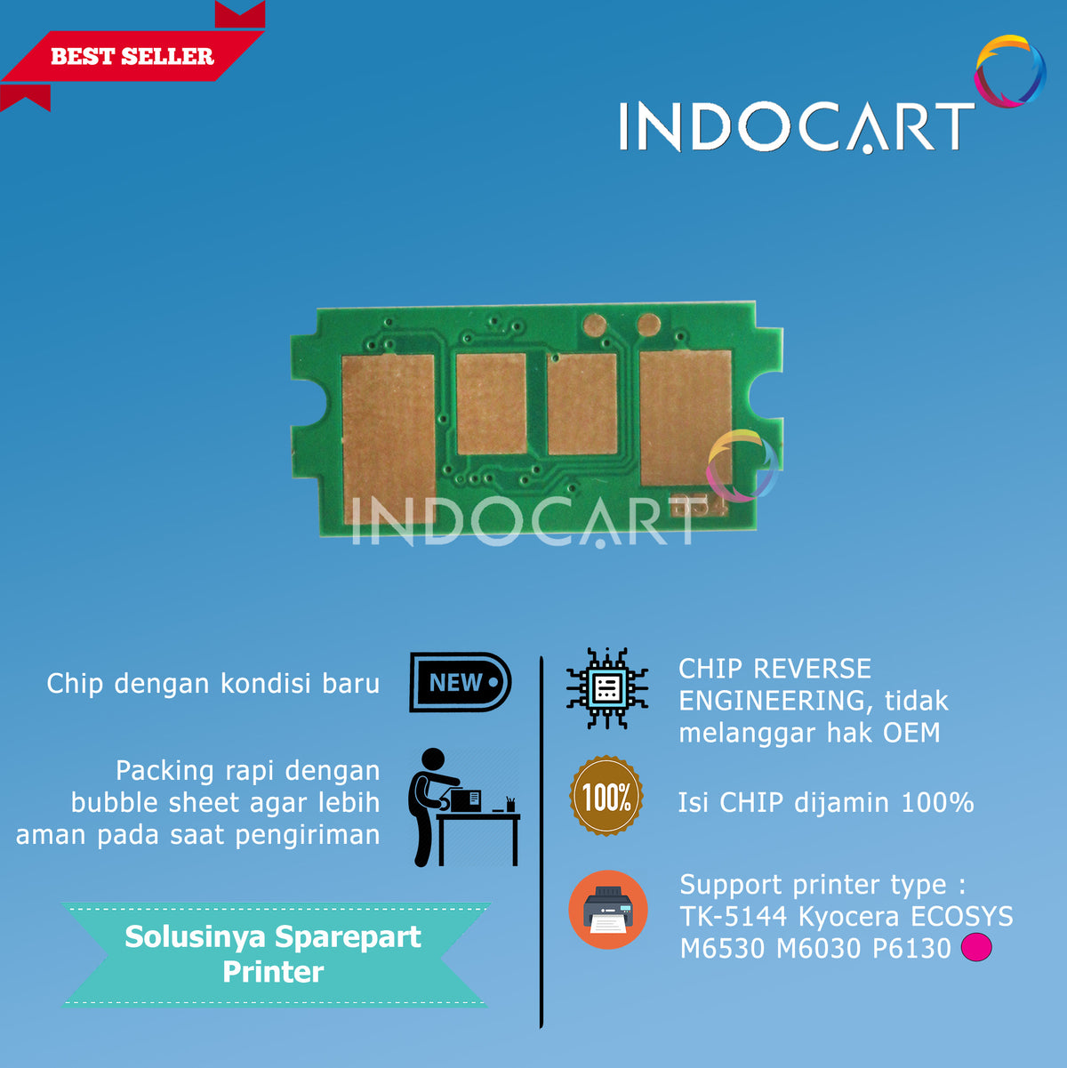 Chip TK5144 TK-5144K-5144C-5144M-5144Y-ECOSYS M6530 M6030 P6130