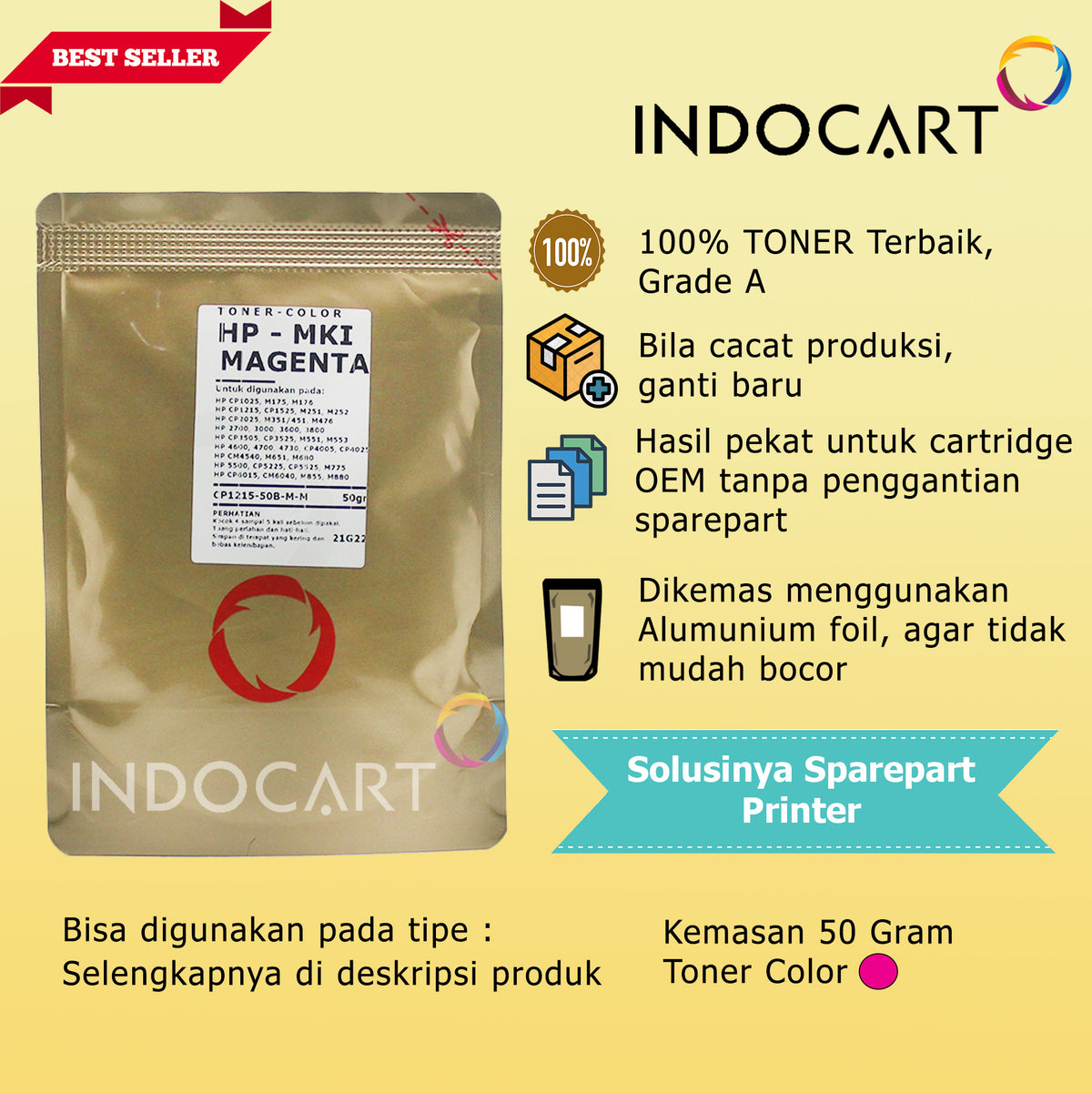 Serbuk Toner Warna Mitsubishi-304A 305A 307A 312A-HP CP2025 CP5220 M351 M375 M476 (35gr-170gr)