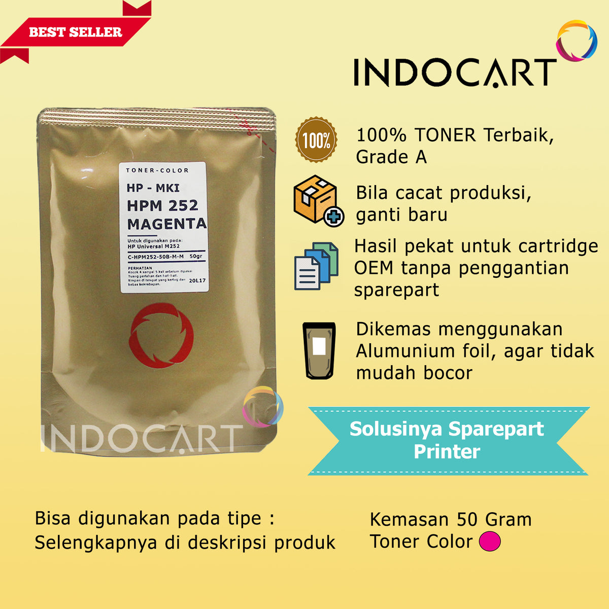 Serbuk Toner Warna-MKI (Jepang)-HP Universal M252-50gr