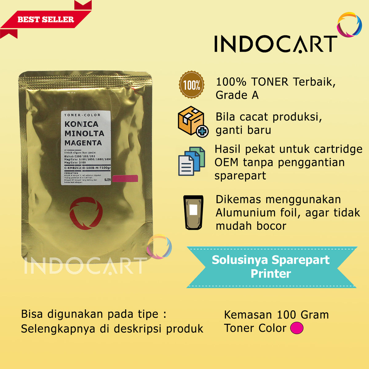 Serbuk Toner Warna Jepang-TN214-Konica Minolta Bizhub C200-100gr