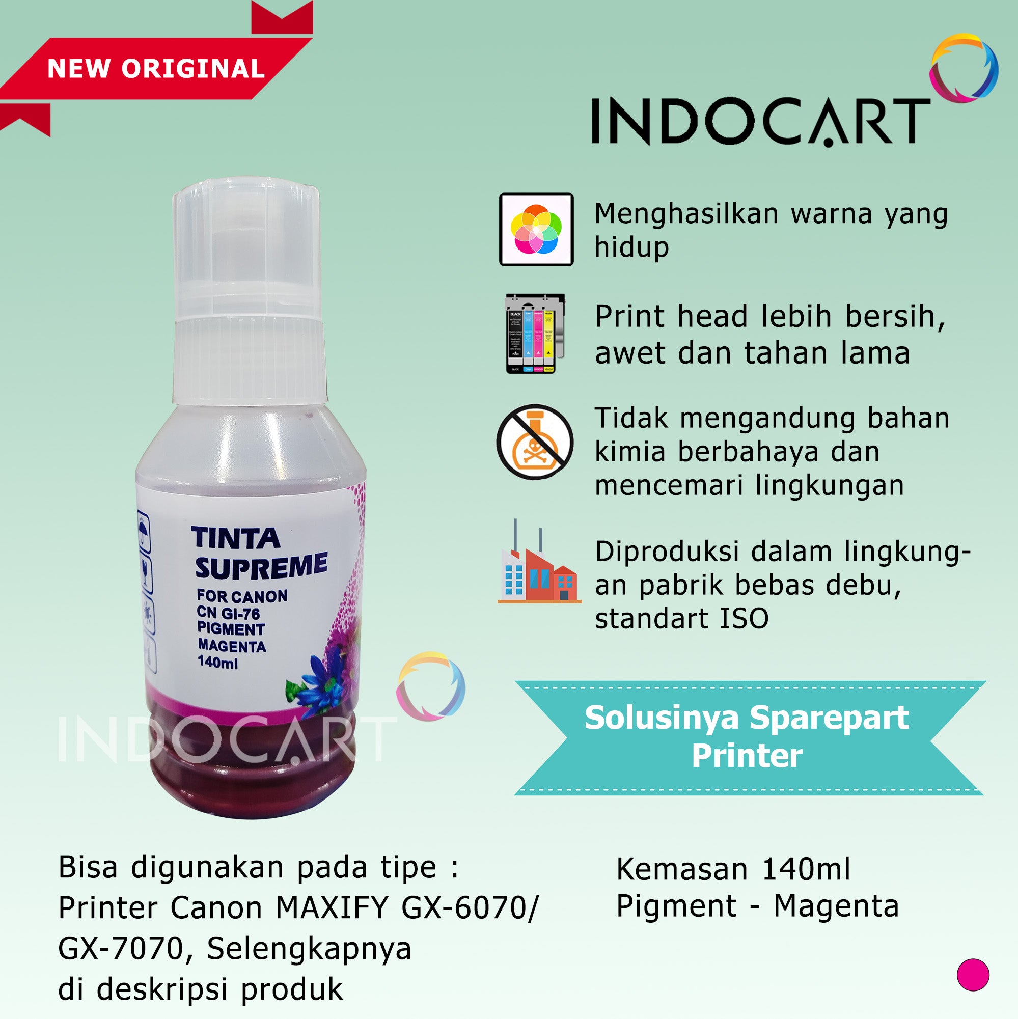 Tinta Supreme Canon GI-76 GI76 Compatible Pigment Ink-Canon GX6070 GX7070-140ml