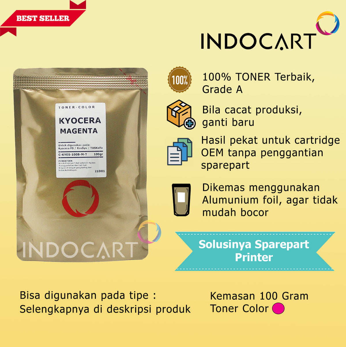 Serbuk Toner Warna Jepang-TK8329 TK-8329-TASKalfa 2551ci 3051ci-100gr