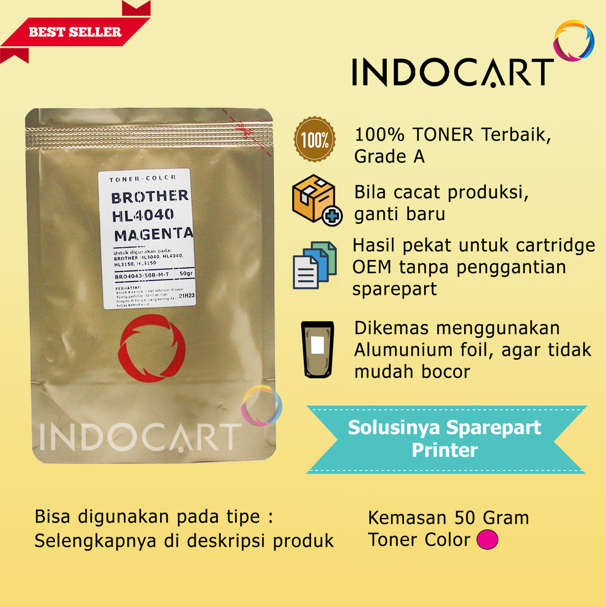 Serbuk Toner Warna Jepang TN-351 TN-359 TN-451 TN-459-HL L8250 L8350 MFC L8850 L8690 (50gr-150gr)