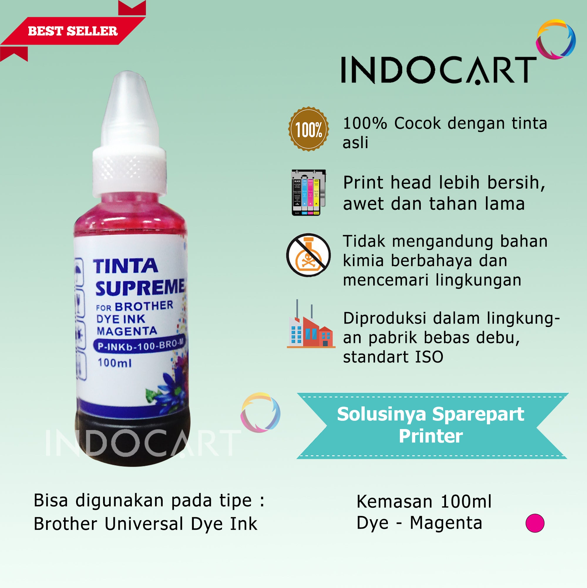 Tinta Refill Printer Brother-100ml Supreme-Dye Color