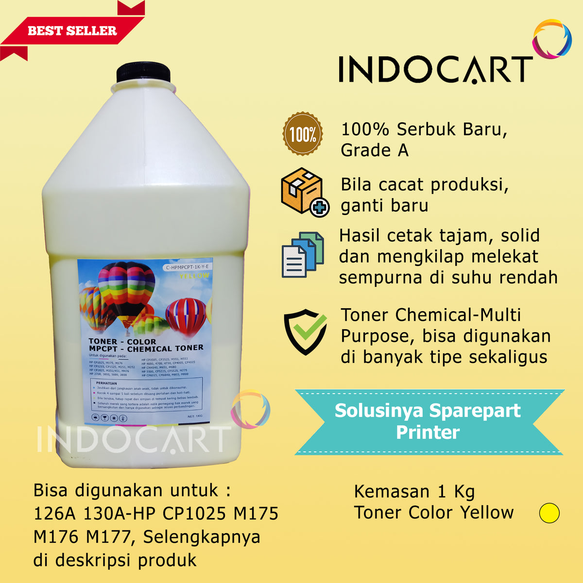 Serbuk Toner Warna MPCPT 305A 307A 312A 504A-HP M351 M375 M476 CP5220 CP3525 (300gr-1kg)