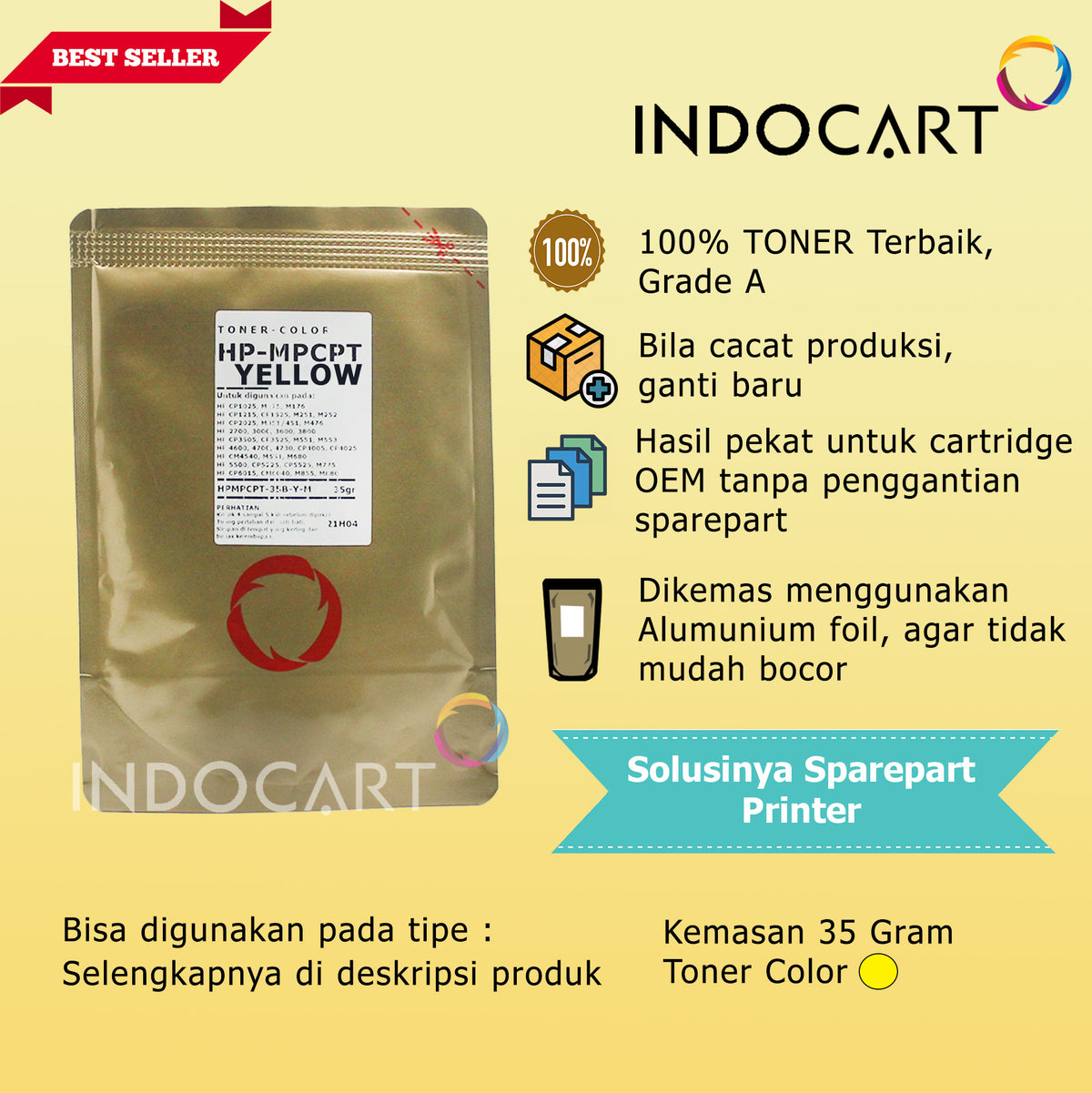 Serbuk Toner Warna MPCPT 305A 307A 312A 504A-HP M351 M375 M476 CP5220 CP3525 (35gr-200gr)